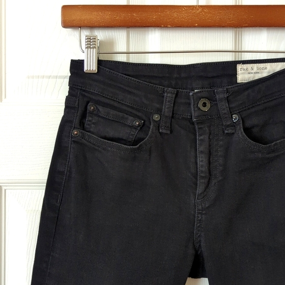 Rag & Bone Cate Classic Mid Rise Ankle Length Skinny Jeans No Fade Black 25 - Picture 11 of 15